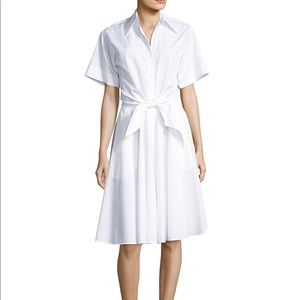 Diane Von Furstemberg White Cotton Tie Dress sz 6